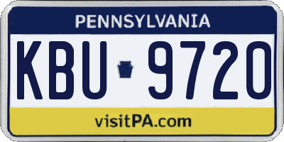 PA license plate KBU9720