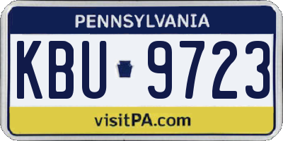 PA license plate KBU9723
