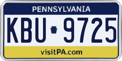PA license plate KBU9725