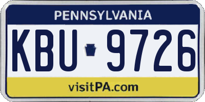 PA license plate KBU9726