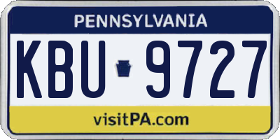 PA license plate KBU9727