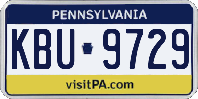 PA license plate KBU9729