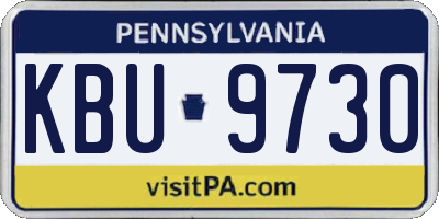 PA license plate KBU9730