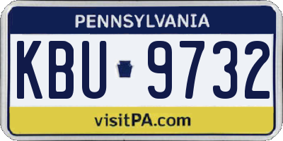 PA license plate KBU9732