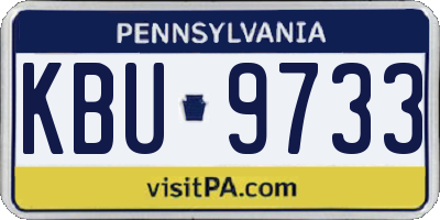 PA license plate KBU9733