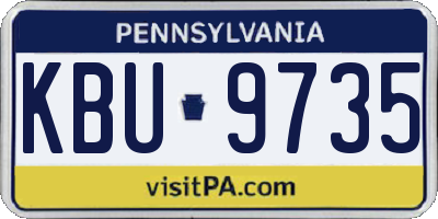 PA license plate KBU9735