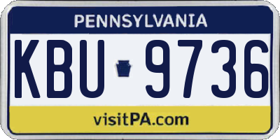 PA license plate KBU9736