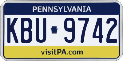 PA license plate KBU9742