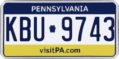 PA license plate KBU9743