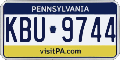 PA license plate KBU9744