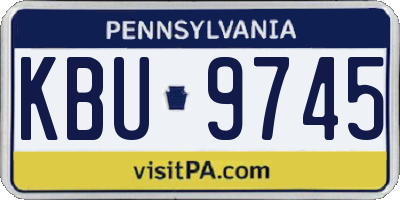 PA license plate KBU9745