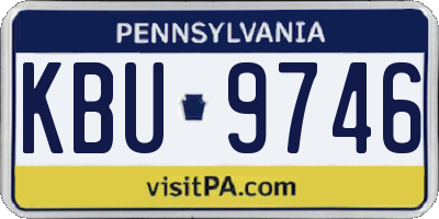 PA license plate KBU9746