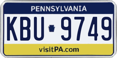 PA license plate KBU9749