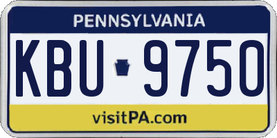 PA license plate KBU9750