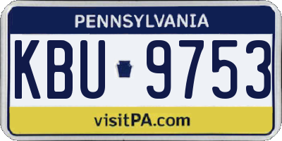PA license plate KBU9753