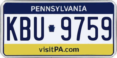 PA license plate KBU9759