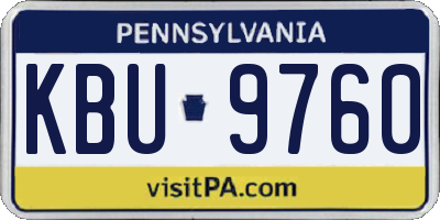 PA license plate KBU9760