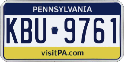 PA license plate KBU9761