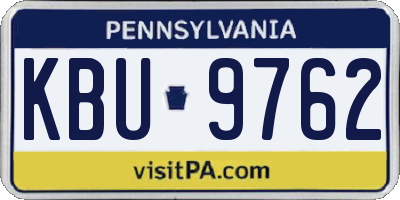 PA license plate KBU9762