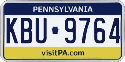 PA license plate KBU9764