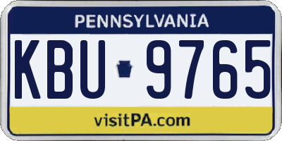 PA license plate KBU9765