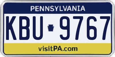 PA license plate KBU9767