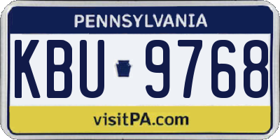 PA license plate KBU9768
