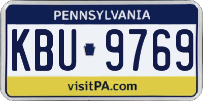 PA license plate KBU9769