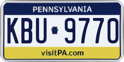 PA license plate KBU9770