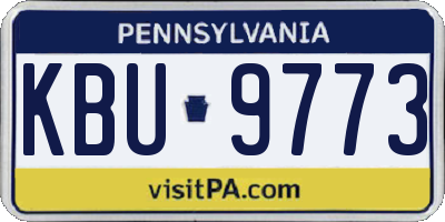 PA license plate KBU9773