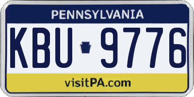 PA license plate KBU9776