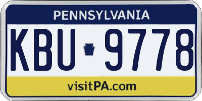PA license plate KBU9778