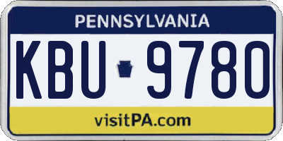 PA license plate KBU9780