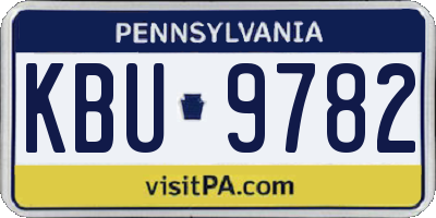 PA license plate KBU9782