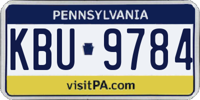 PA license plate KBU9784