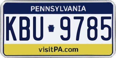 PA license plate KBU9785
