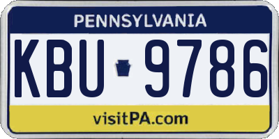 PA license plate KBU9786