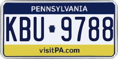 PA license plate KBU9788