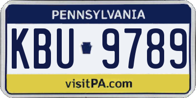 PA license plate KBU9789