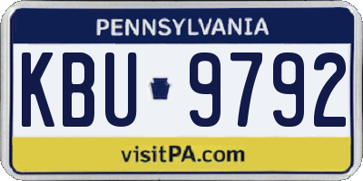 PA license plate KBU9792