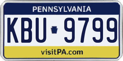 PA license plate KBU9799