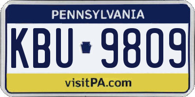 PA license plate KBU9809