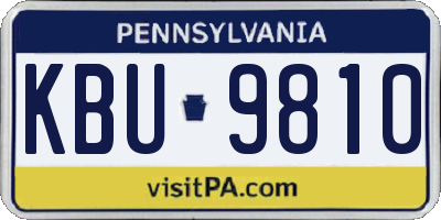 PA license plate KBU9810