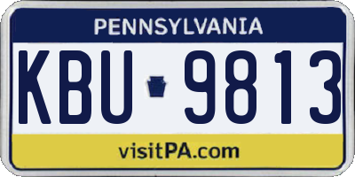 PA license plate KBU9813