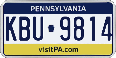PA license plate KBU9814