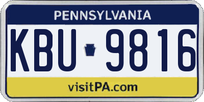 PA license plate KBU9816