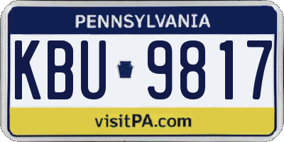 PA license plate KBU9817