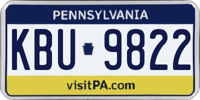 PA license plate KBU9822