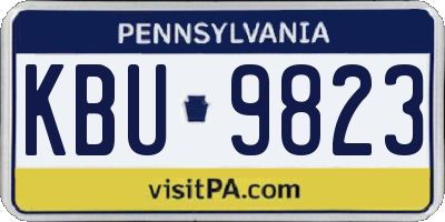 PA license plate KBU9823