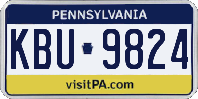 PA license plate KBU9824